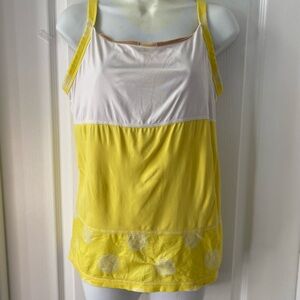 Lululemon Yellow and White Camisole